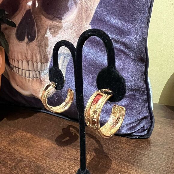 RARE VINTAGE GIVENCHY GOLD HOOPS EARRINGS🦄 - Picture 14 of 15